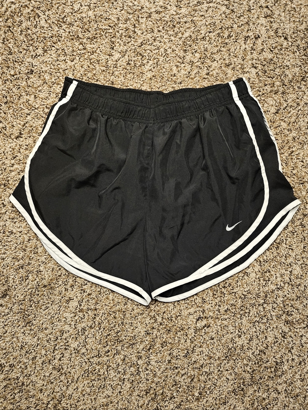 Nike Black Athletic Shorts with White Piping